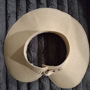 Shade & Shore Cream Wide-Brim Visor